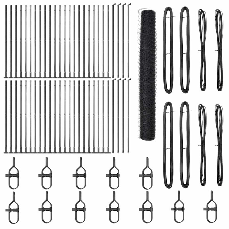 vidaXL Kerítés oszlopokkal Szürke 1.2 x 100 m PVC-bevonatos acél