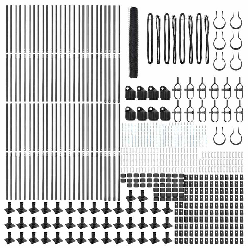 vidaXL Kerítés oszlopokkal Szürke 1.2 x 100 m PVC-bevonatos acél