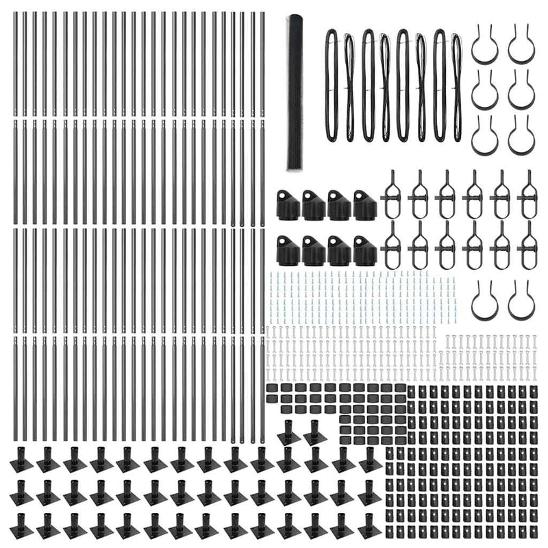 vidaXL Kerítés oszlopokkal Szürke 1.6 x 100 m PVC-bevonatos acél