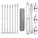 vidaXL Kerítés oszlopokkal Ezüst 0,4 x 10 m PVC-bevonatos acél