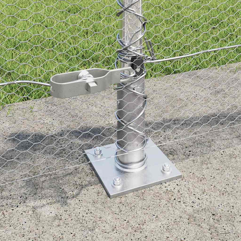 vidaXL Kerítés oszlopokkal Ezüst 0.5 x 10 m PVC-bevonatos acél