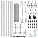 vidaXL Kerítés oszlopokkal Ezüst 0.5 x 10 m PVC-bevonatos acél