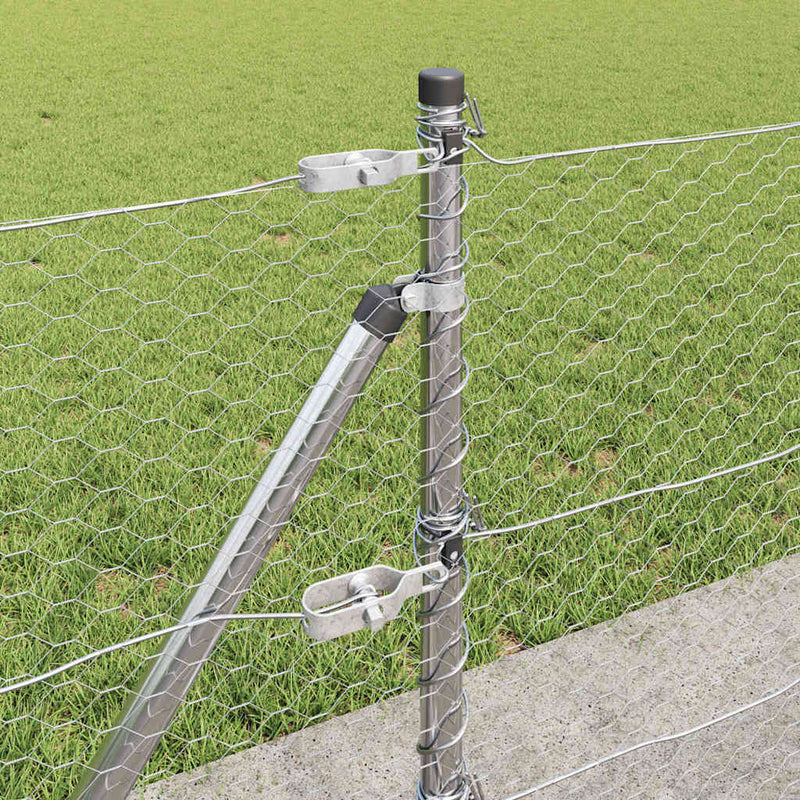 vidaXL Kerítés oszlopokkal Ezüst 0,6 x 10 m PVC-bevonatos acél