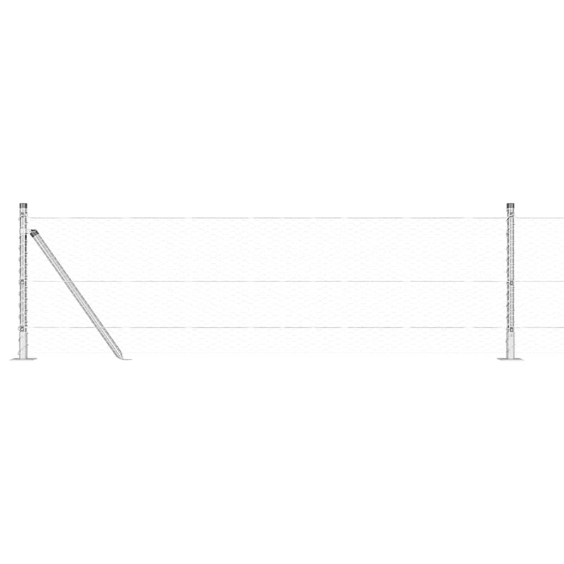 vidaXL Kerítés oszlopokkal Ezüst 0,6 x 10 m PVC-bevonatos acél