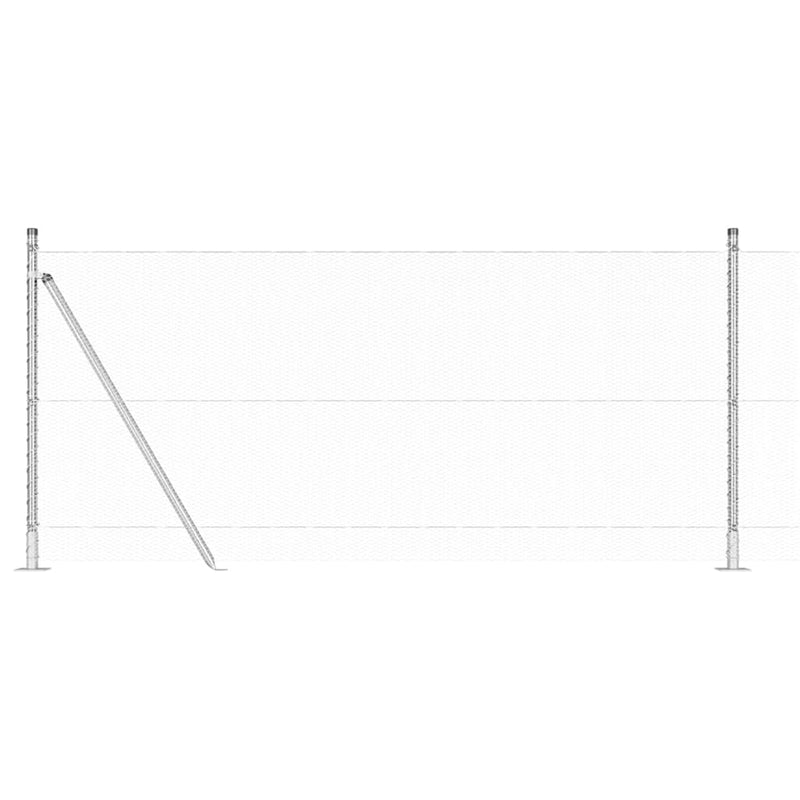 vidaXL Kerítés oszlopokkal Ezüst 0.8 x 10 m PVC-bevonatos acél