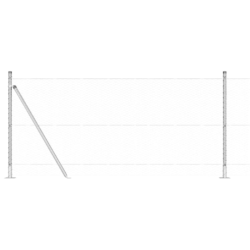 vidaXL Kerítés oszlopokkal Ezüst 0.8 x 10 m PVC-bevonatos acél