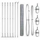 vidaXL Kerítés oszlopokkal Ezüst 0.8 x 10 m PVC-bevonatos acél