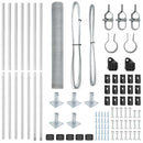 vidaXL Kerítés oszlopokkal Ezüst 1 x 10 m PVC-bevonatos acél