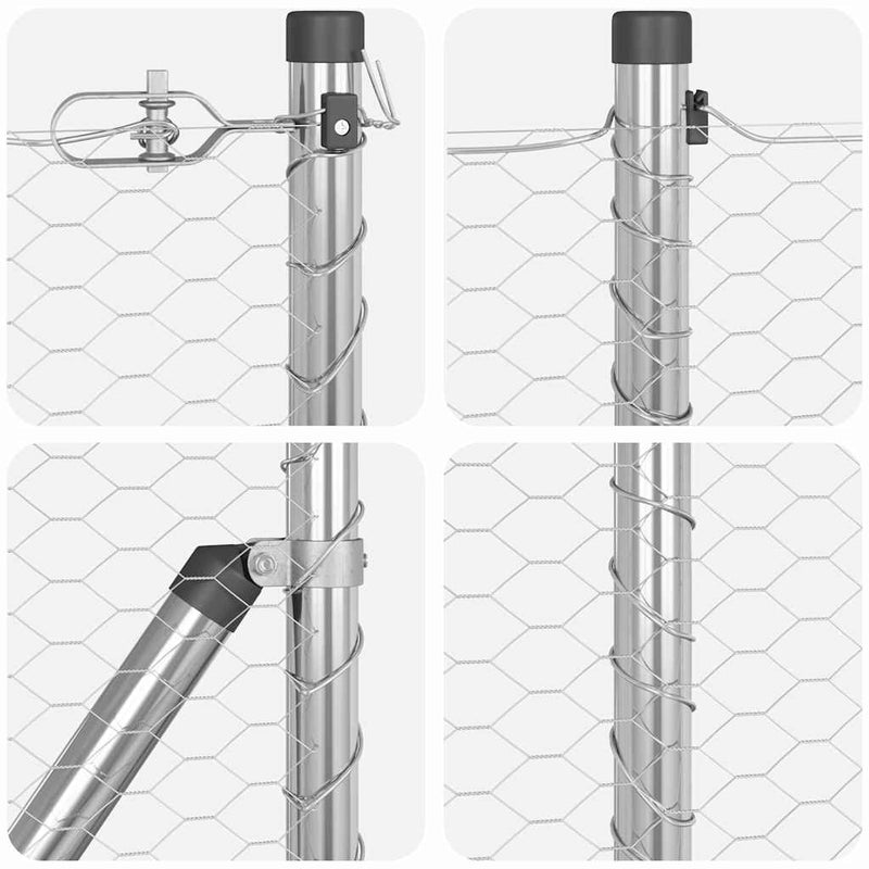 vidaXL Kerítés oszlopokkal Ezüst 1 x 10 m PVC-bevonatos acél