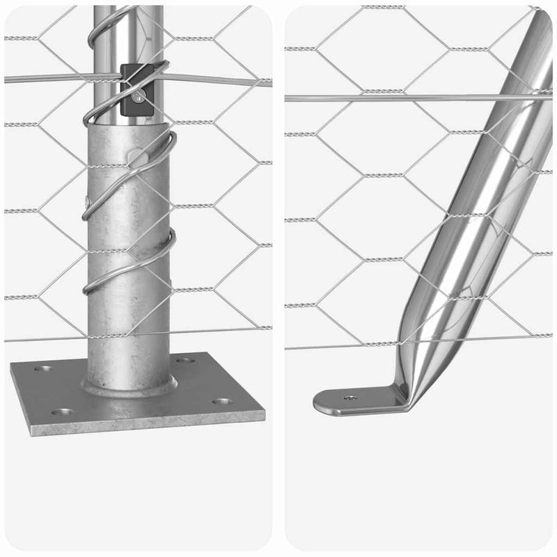 vidaXL Kerítés oszlopokkal Ezüst 1 x 10 m PVC-bevonatos acél