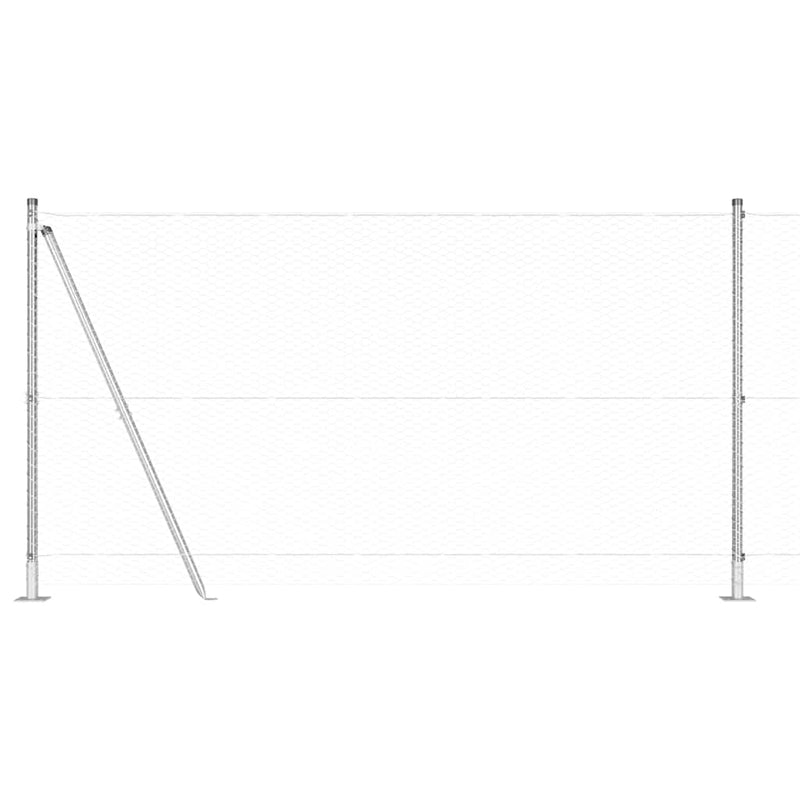 vidaXL Kerítés oszlopokkal Ezüst 1.2 x 10 m PVC-bevonatos acél