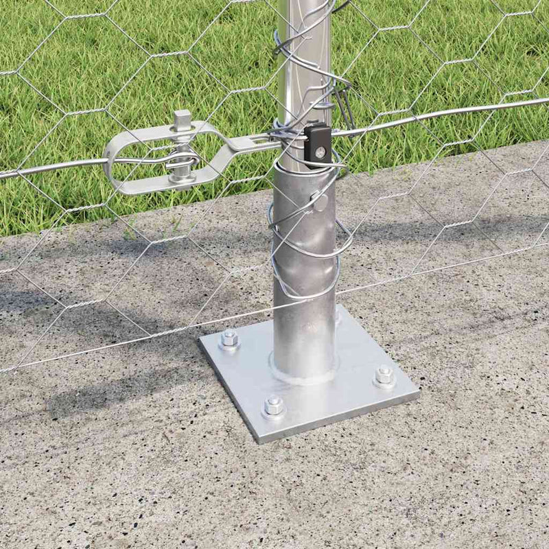 vidaXL Kerítés oszlopokkal Ezüst 1.2 x 10 m PVC-bevonatos acél