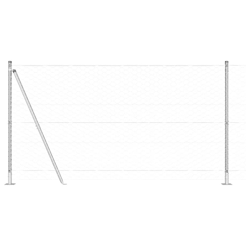 vidaXL Kerítés oszlopokkal Ezüst 1.2 x 10 m PVC-bevonatos acél