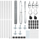 vidaXL Kerítés oszlopokkal Ezüst 1.2 x 10 m PVC-bevonatos acél