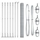 vidaXL Kerítés oszlopokkal Ezüst 1.4 x 10 m PVC-bevonatos acél