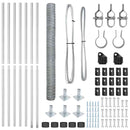 vidaXL Kerítés oszlopokkal Ezüst 1.5 x 10 m PVC-bevonatos acél