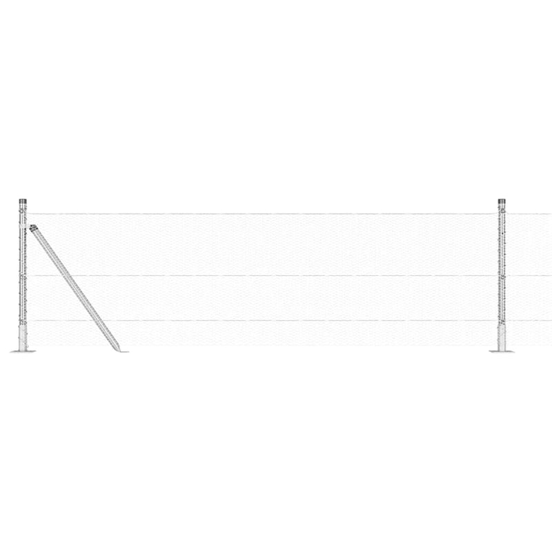 vidaXL Kerítés oszlopokkal Ezüst 0,6 x 25 m PVC-bevonatos acél