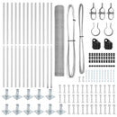 vidaXL Kerítés oszlopokkal Ezüst 0.8 x 25 m PVC-bevonatos acél