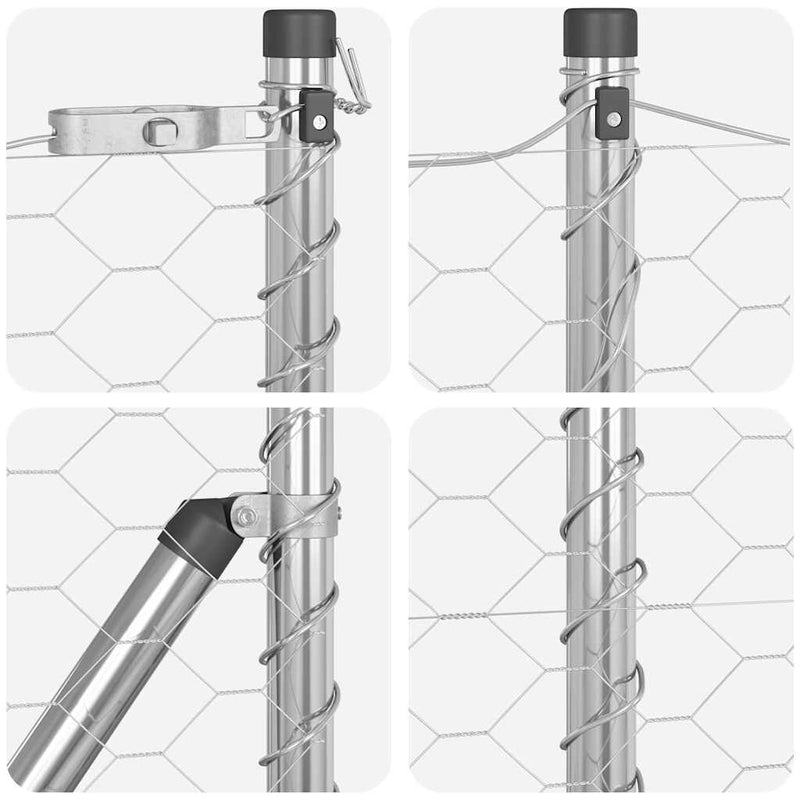 vidaXL Kerítés oszlopokkal Ezüst 1 x 25 m PVC-bevonatos acél