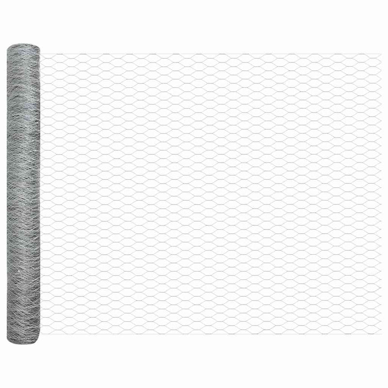 vidaXL Kerítés oszlopokkal Ezüst 1 x 25 m PVC-bevonatos acél