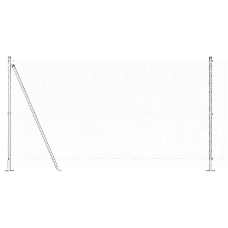 vidaXL Kerítés oszlopokkal Ezüst 1.2 x 25 m PVC-bevonatos acél