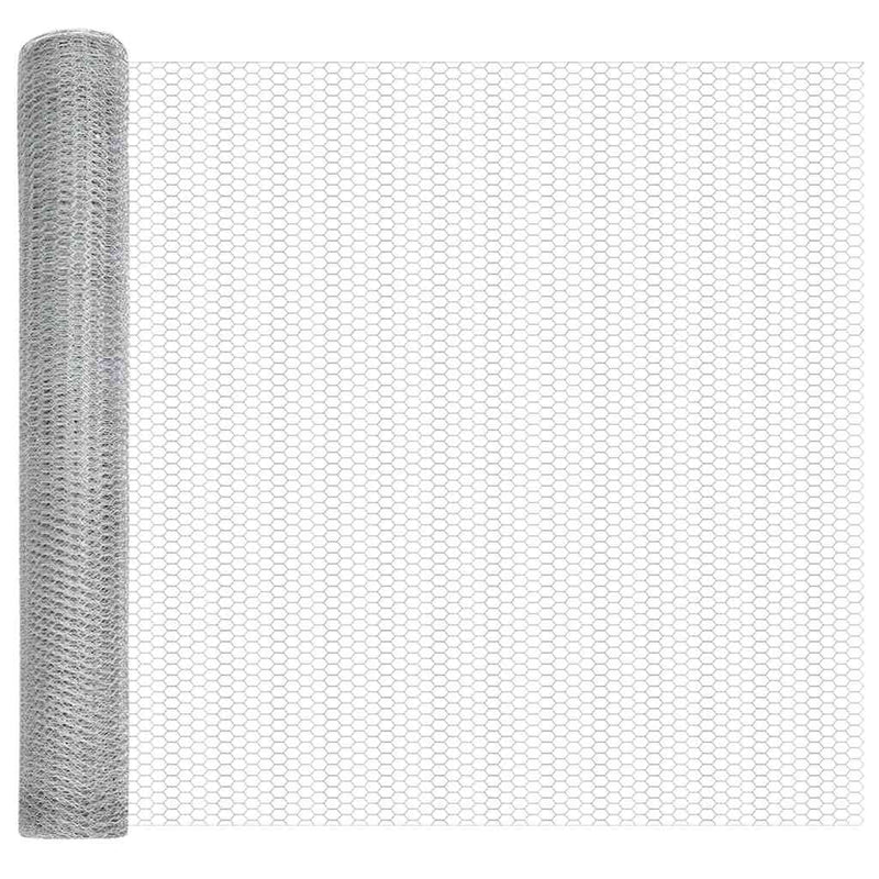 vidaXL Kerítés oszlopokkal Ezüst 1.2 x 25 m PVC-bevonatos acél