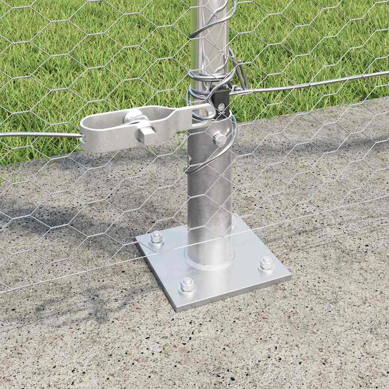 vidaXL Kerítés oszlopokkal Ezüst 1.4 x 25 m PVC-bevonatos acél