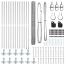 vidaXL Kerítés oszlopokkal Ezüst 1.4 x 25 m PVC-bevonatos acél