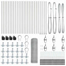 vidaXL Kerítés oszlopokkal Ezüst 0.4 x 50 m PVC-bevonatos acél