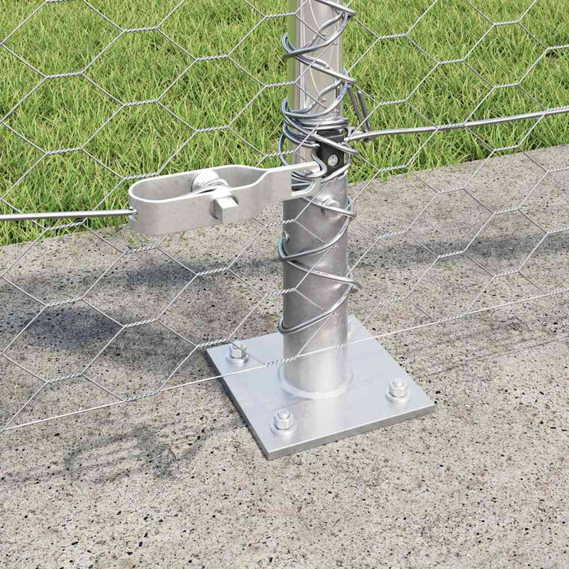 vidaXL Kerítés oszlopokkal Ezüst 1 x 50 m PVC-bevonatos acél