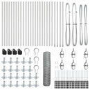 vidaXL Kerítés oszlopokkal Ezüst 1 x 50 m PVC-bevonatos acél