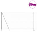 vidaXL Kerítés oszlopokkal Ezüst 1.2 x 50 m PVC-bevonatos acél