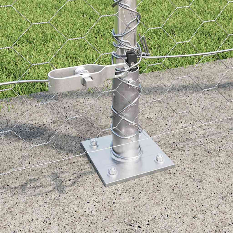 vidaXL Kerítés oszlopokkal Ezüst 1.4 x 50 m PVC-bevonatos acél