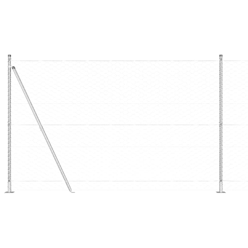 vidaXL Kerítés oszlopokkal Ezüst 1.4 x 50 m PVC-bevonatos acél