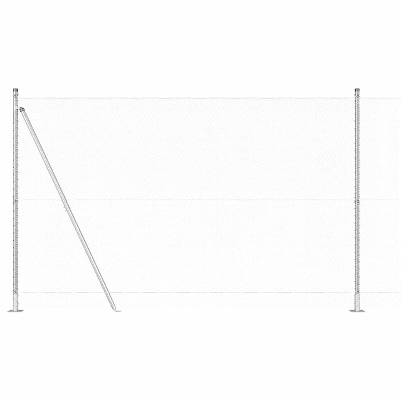 vidaXL Kerítés oszlopokkal Ezüst 1.5 x 50 m PVC-bevonatos acél