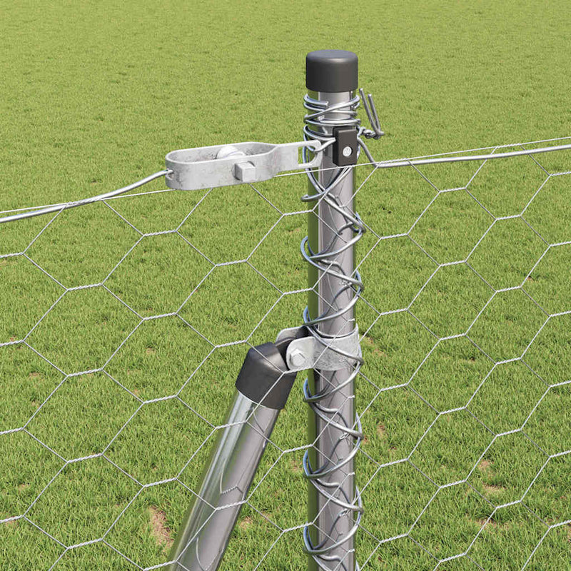 vidaXL Kerítés oszlopokkal Ezüst 1.6 x 50 m PVC-bevonatos acél