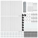 vidaXL Kerítés oszlopokkal Ezüst 0.4 x 100 m PVC-bevonatos acél