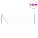 vidaXL Kerítés oszlopokkal Ezüst 0.5 x 100 m PVC-bevonatos acél