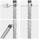 vidaXL Kerítés oszlopokkal Ezüst 0.8 x 100 m PVC-bevonatos acél