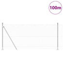 vidaXL Kerítés oszlopokkal Ezüst 0.8 x 100 m PVC-bevonatos acél