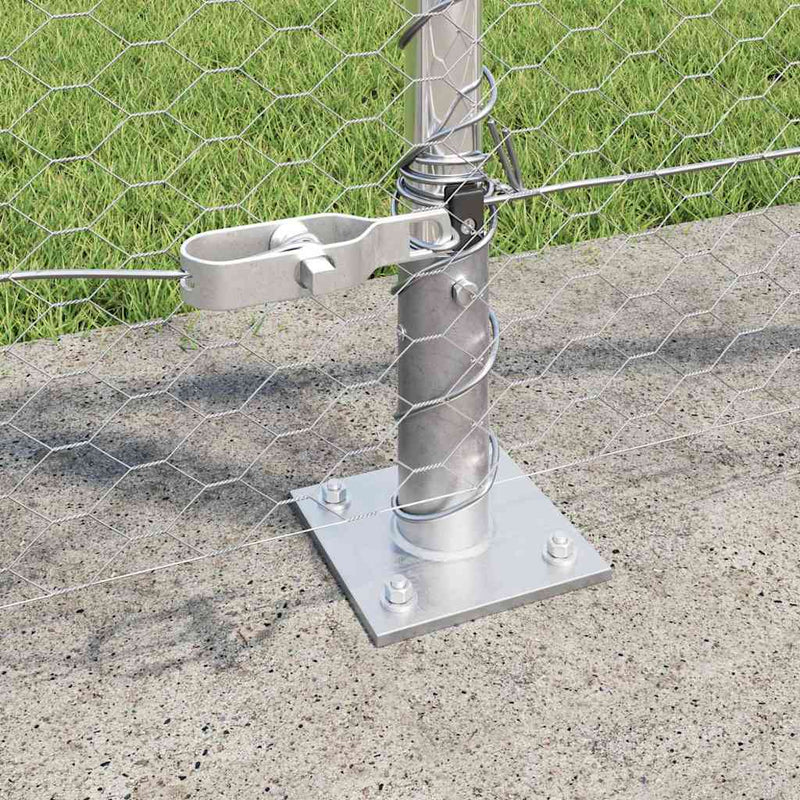 vidaXL Kerítés oszlopokkal Ezüst 0.8 x 100 m PVC-bevonatos acél