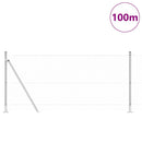 vidaXL Kerítés oszlopokkal Ezüst 1 x 100 m PVC-bevonatos acél