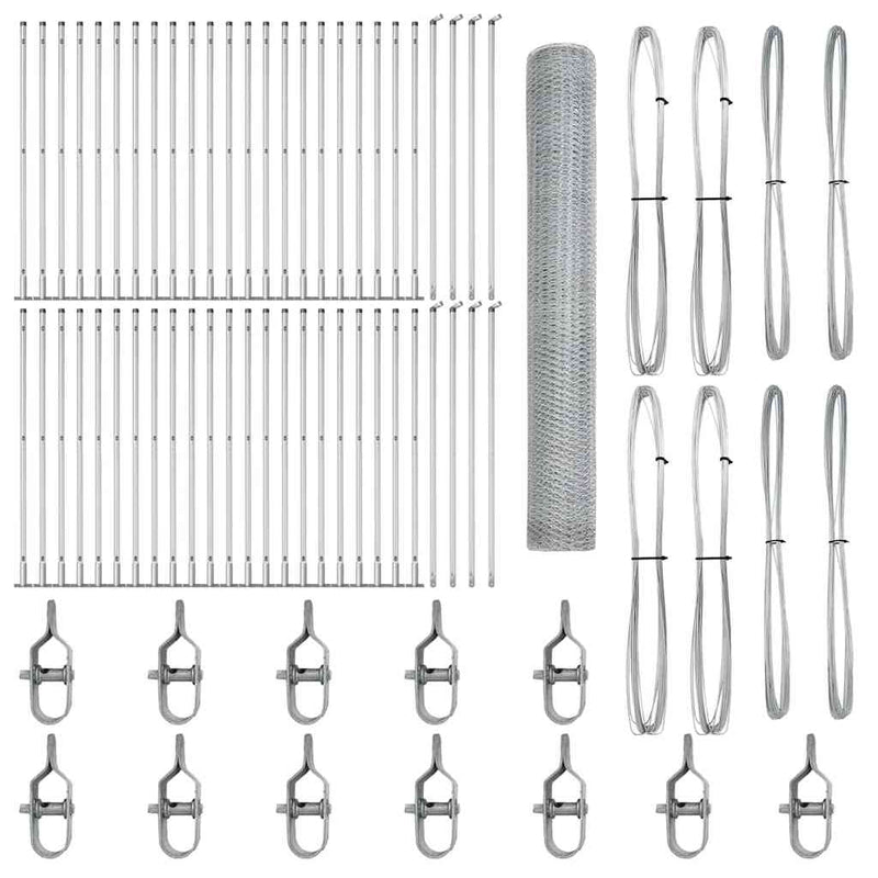 vidaXL Kerítés oszlopokkal Ezüst 1.2 x 100 m PVC-bevonatos acél