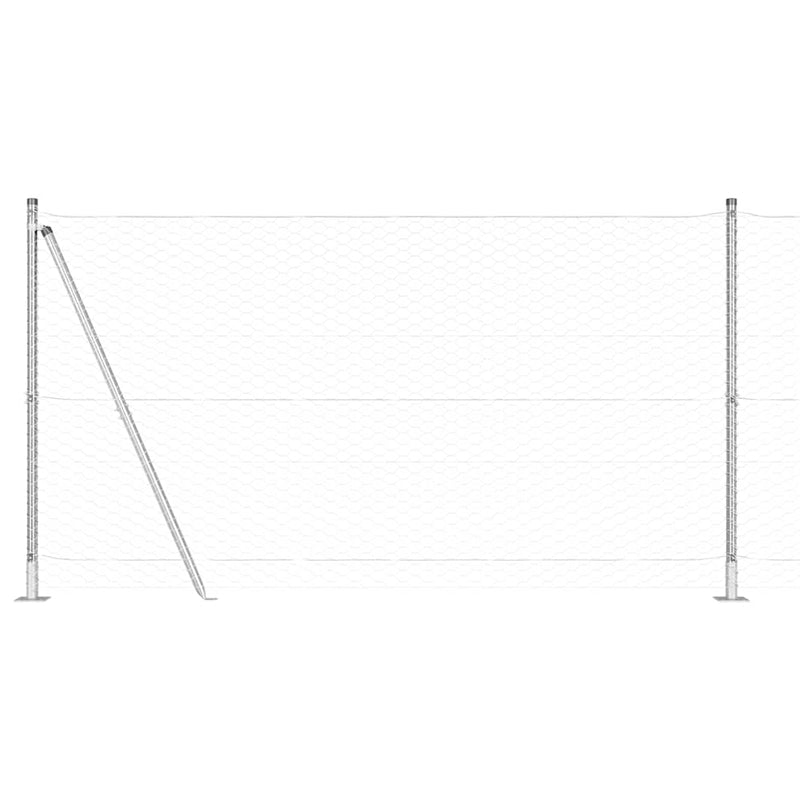 vidaXL Kerítés oszlopokkal Ezüst 1.2 x 100 m PVC-bevonatos acél