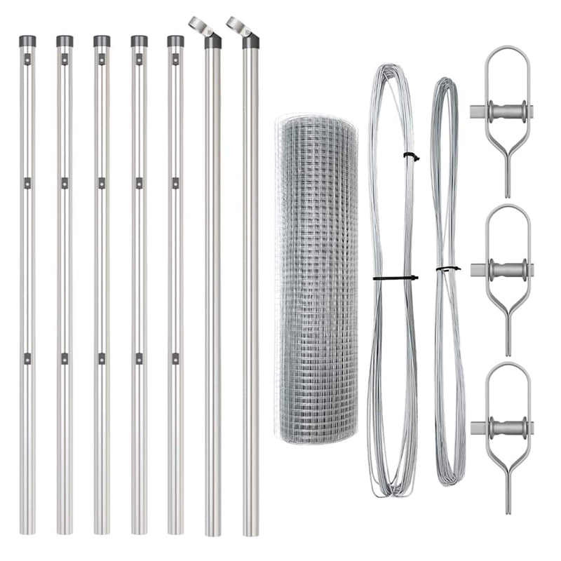 vidaXL Kerítés oszlopokkal Ezüst 0,6 x 10 m Acél
