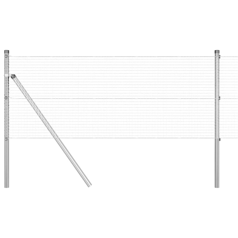 vidaXL Kerítés oszlopokkal Ezüst 0.8 x 10 m Acél