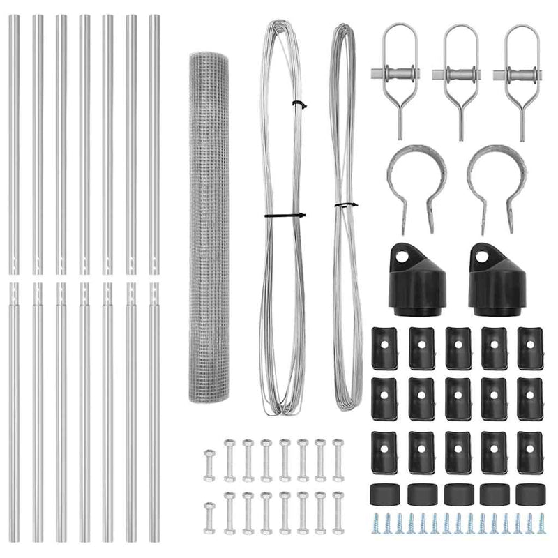 vidaXL Kerítés oszlopokkal Ezüst 1.2 x 10 m Acél