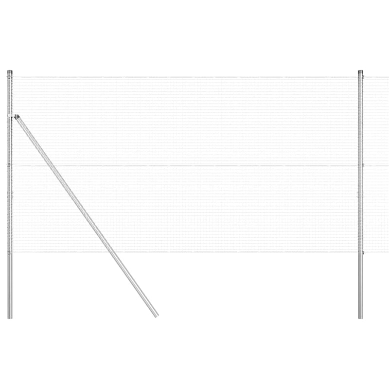 vidaXL Kerítés oszlopokkal Ezüst 1.4 x 10 m Acél