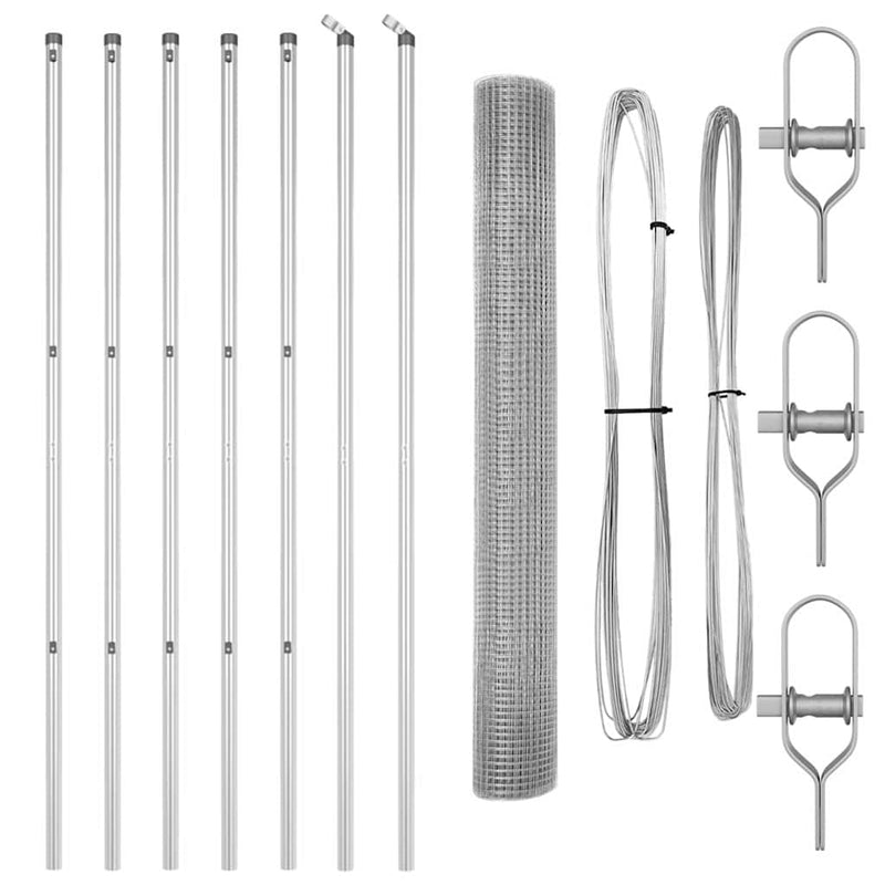 vidaXL Kerítés oszlopokkal Ezüst 1.4 x 10 m Acél