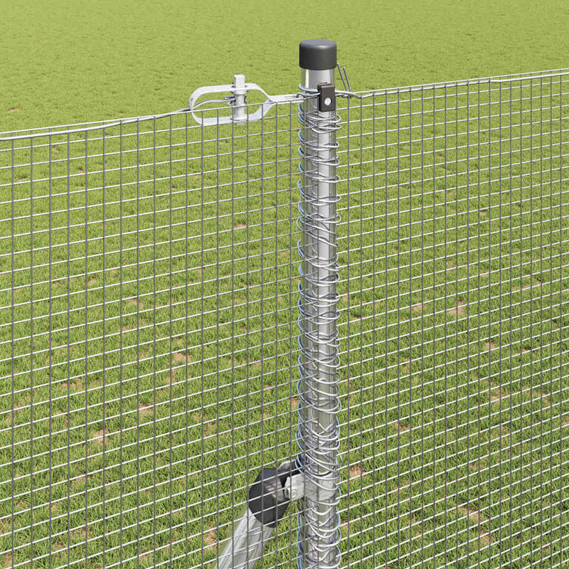 vidaXL Kerítés oszlopokkal Ezüst 1.5 x 10 m Acél